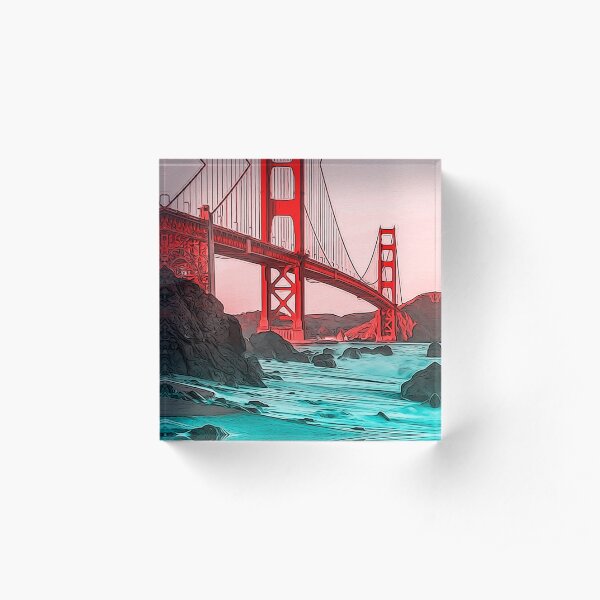 Golden Gate Bridge - Panorama Acrylic Block