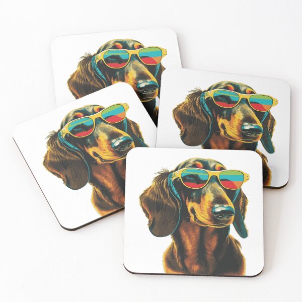 Item preview, Dachshund wearing sunglasses designed and sold by saskdigitalart.
