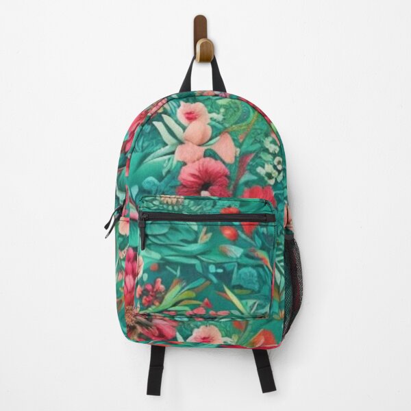 Item preview, Abstract Red Flowers on Green Foliage designed and sold by calibrit.