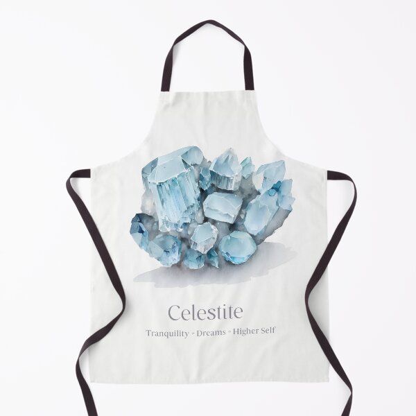 Item preview, Celestite Crystal Watercolor Print - Celestite Info Spiritual Properties - Dreams Sleep Higher Self designed and sold by heavyhebi.