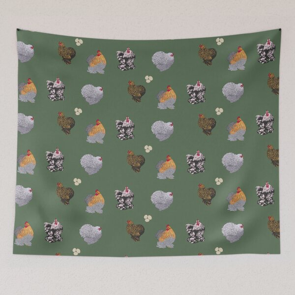 Item preview, Cochin Pekin Bantams Pattern Sage designed and sold by Ashley Gagnon.