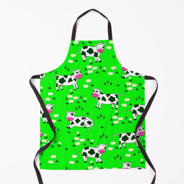 Item preview, green cow print daisy floral designed and sold by Gossip Rag.