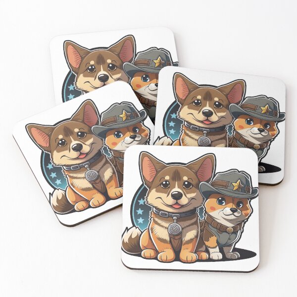 Item preview, cute sherrif dog and cat designed and sold by Sagar Karki.