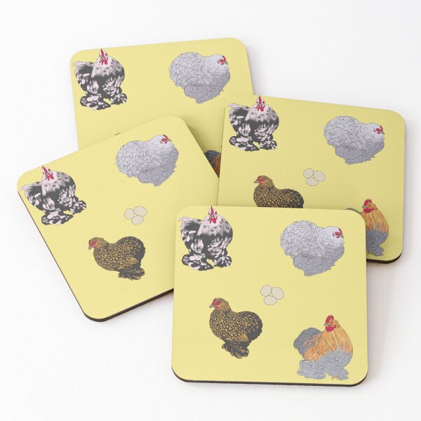 Item preview, Cochin Pekin Bantams Pattern Yellow designed and sold by Ashley Gagnon.