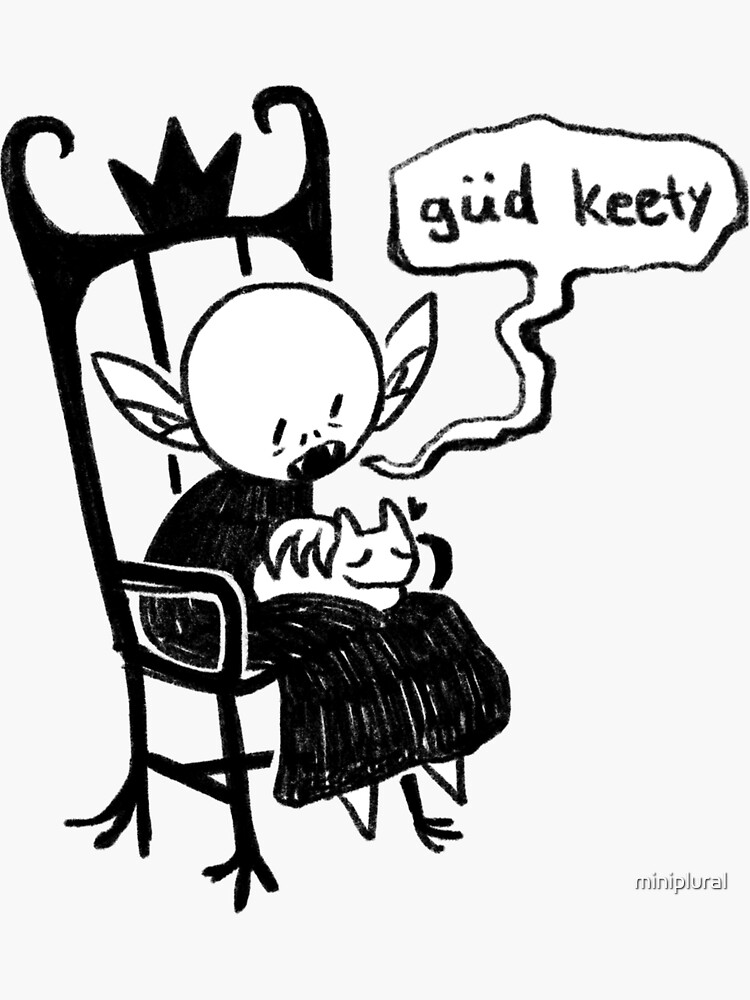 Thumbnail 3 of 3, Sticker, little nosferatu with a cat designed and sold by miniplural.