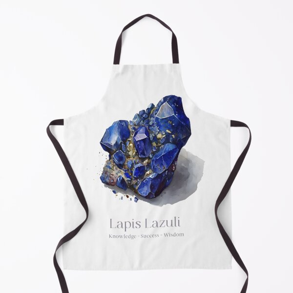 Item preview, Lapis Lazuli Crystal Watercolor Print - Lapis Lazuli Info Spiritual Properties - Blue Crystal, Success & Wisdom designed and sold by heavyhebi.