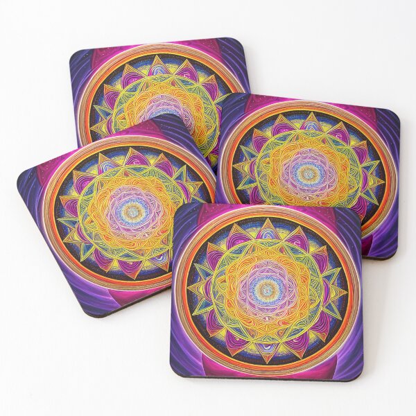 Item preview, Neon "Sacred Vision Mandala #7" A Stunning Piece of Art Combining Sacred Geometry and Visionary Art designed and sold by Nirou-Art.