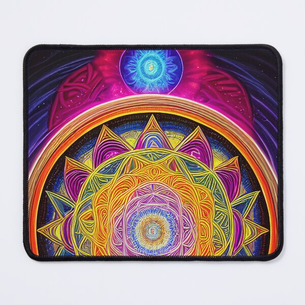 Item preview, Neon "Sacred Vision Mandala #7" A Stunning Piece of Art Combining Sacred Geometry and Visionary Art designed and sold by Nirou-Art.