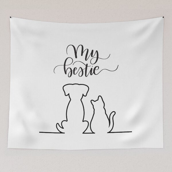 Item preview, Cat and Dog Bestie designed and sold by DamarisArtDecor.
