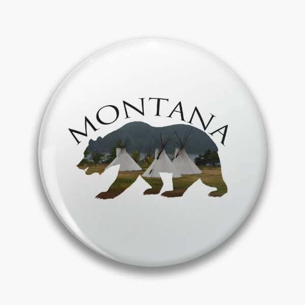 Item preview, Montana - Grizzly and Teepees designed and sold by Whisperingpeaks.