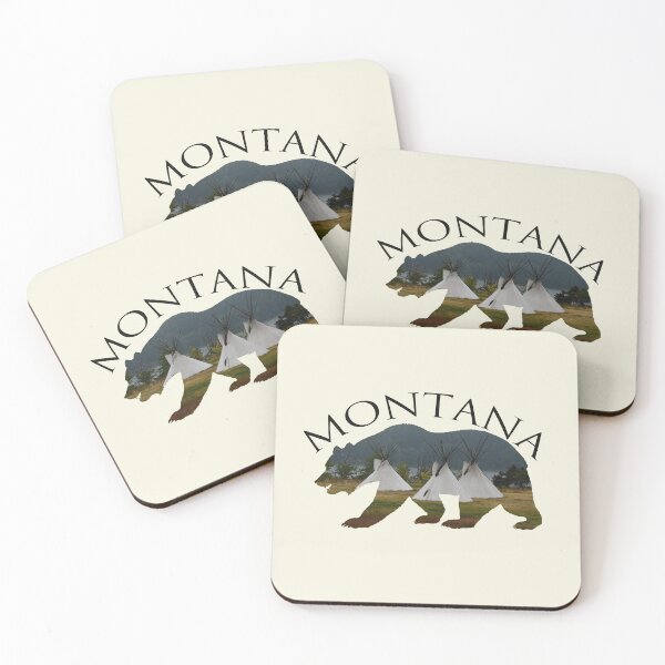 Item preview, Montana - Grizzly and Teepees designed and sold by Whisperingpeaks.