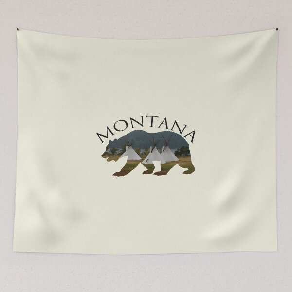 Item preview, Montana - Grizzly and Teepees designed and sold by Whisperingpeaks.