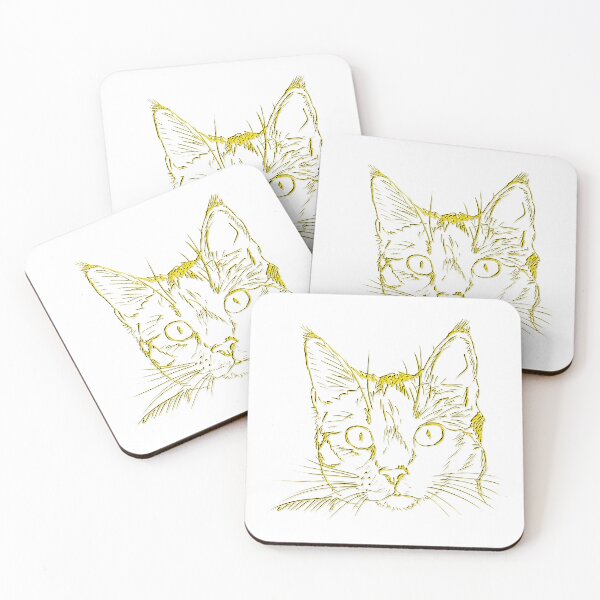 Item preview, Yellow and Black Cat designed and sold by DamarisArtDecor.