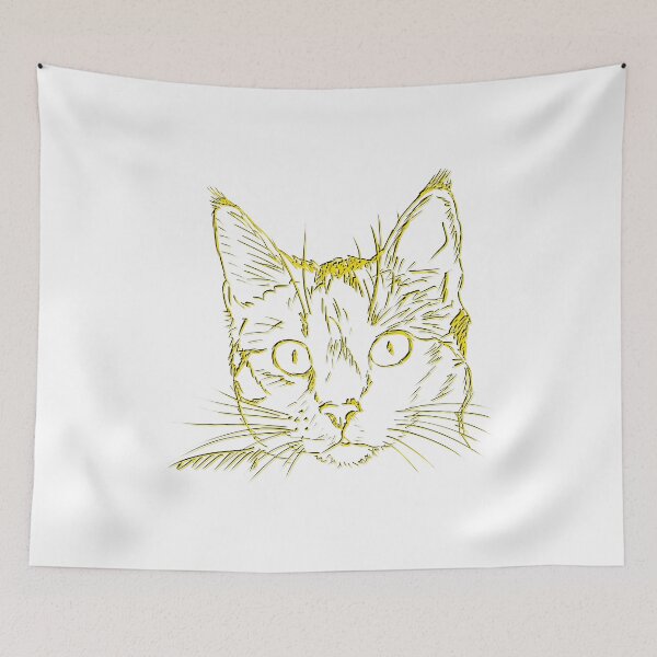 Item preview, Yellow and Black Cat designed and sold by DamarisArtDecor.