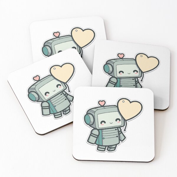 Item preview, Little Cute Robot With Heart – Adorable Tech-Inspired Design Funny Simple Color Kawaii 2D Art Nice Character designed and sold by Robotkovo.