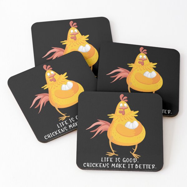 Item preview, Life Is Good, Chickens Make It Better Cartoon Chicken For Dark Colors Design designed and sold by designsmostfowl.