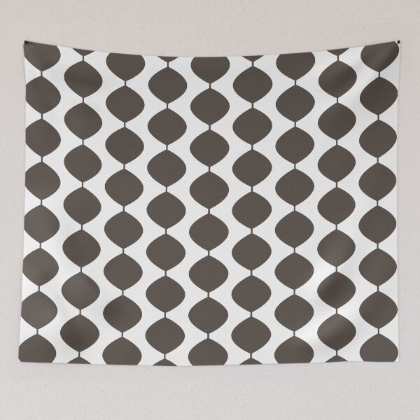 Item preview, Mid Century Modern Retro 60s Waves Pattern  (Dark Cool Brown) designed and sold by Makanahele.
