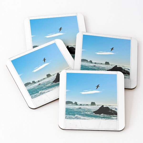 Item preview, Vintage style photo of Bandon, Oregon ocean with seagull designed and sold by LoveFromPNW.