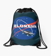 Back to the Future - DeLorean + Nasa Logo Drawstring Bag