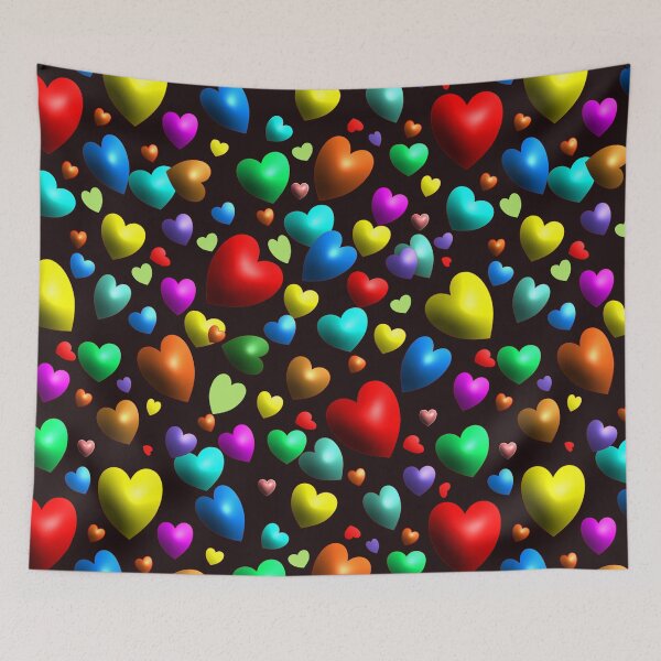 Item preview, Colorful hearts pattern designed and sold by Dusanka Djeric.