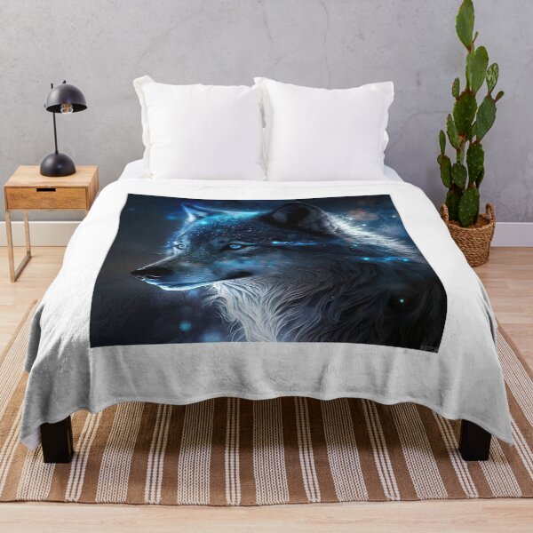 Item preview, Celestial Wolf Wallpaper Blankets designed and sold by Kyle Peters.