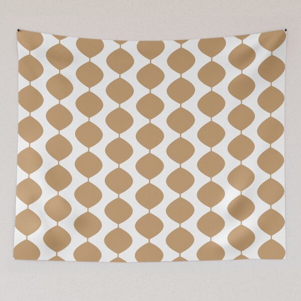Item preview, Mid Century Modern Retro 60s Waves Pattern  (Pale Warm Brown) designed and sold by Makanahele.