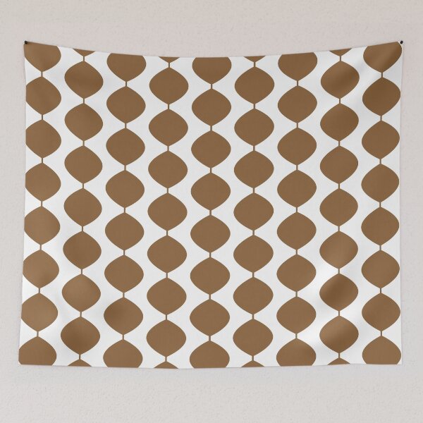 Item preview, Mid Century Modern Retro 60s Waves Pattern  (Medium Warm Brown) designed and sold by Makanahele.