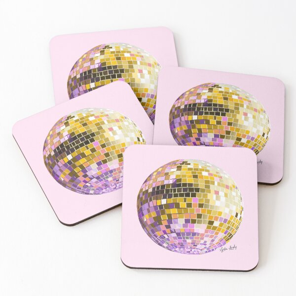 Artikelvorschau, Let's dance square artwork- pastel yellow- pink background entworfen und verkauft von Studio Lydia Lovely.