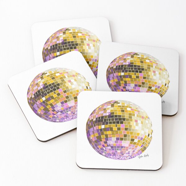 Item preview, disco balls square artwork- white background designed and sold by Studio Lydia  Lovely.