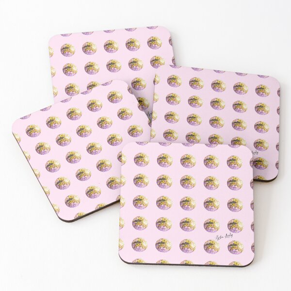 Artikelvorschau, disco ball pattern- pastel yellow- pink background entworfen und verkauft von Studio Lydia Lovely.