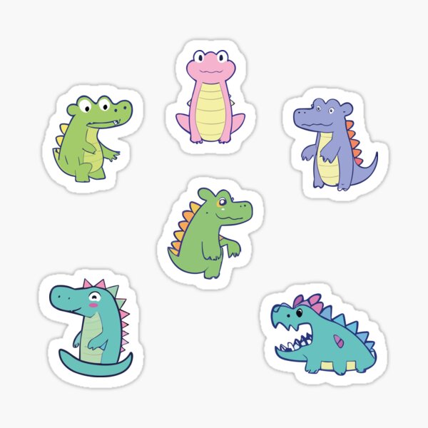 Item preview, Funny Cute Crocodile Alligators Sticker designed and sold by ArtiPop.