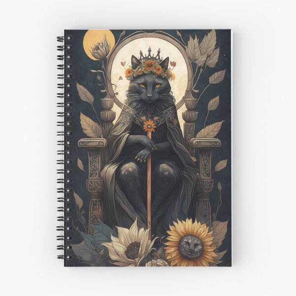Item preview, Queen of Wands Tarot Card Art Print - Cats Tarot - Fantasy Cat Art - Black Cat designed and sold by heavyhebi.