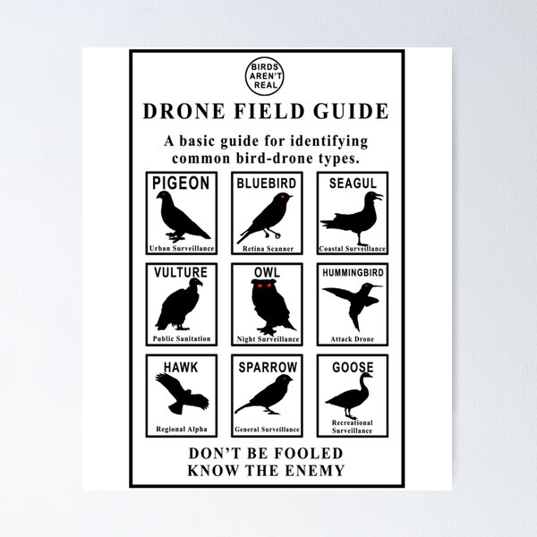 Item preview, Birds Aren_t Real DRONE Field Guide   designed and sold by hezekiahpoe12.