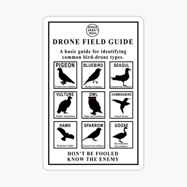 Item preview, Birds Aren_t Real DRONE Field Guide   designed and sold by hezekiahpoe12.
