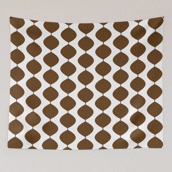 Item preview, Mid Century Modern Retro 60s Waves Pattern  (Darker Warm Brown) designed and sold by Makanahele.