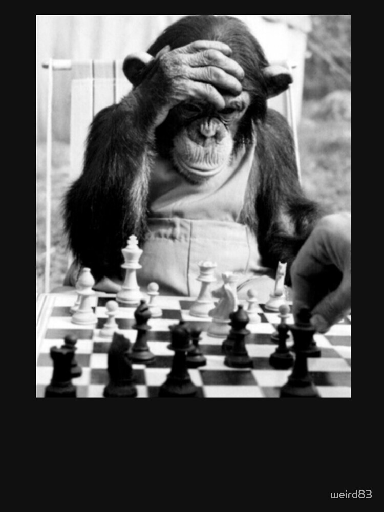 "Funny Chess Monkey checkmate king chessboard 3d chess pawn room smart