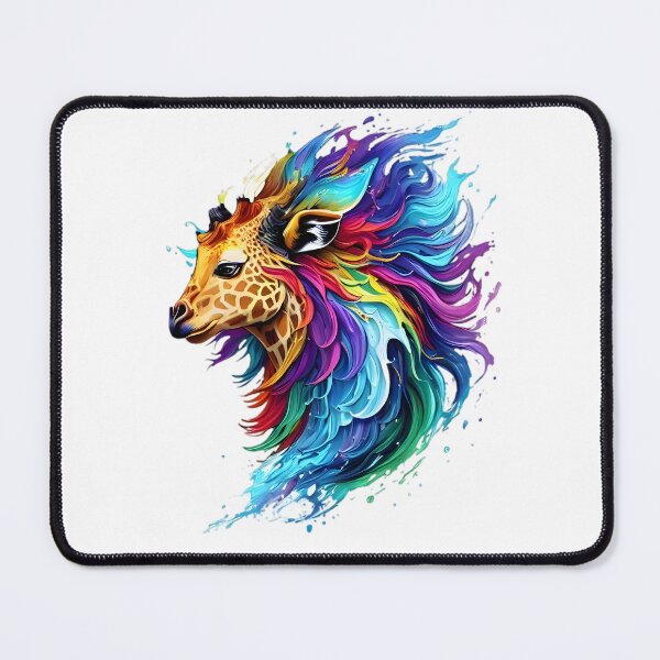 Item preview, Giraffe Digital Painting - Rainbow Splash of Ink designed and sold by Azayda Designs.