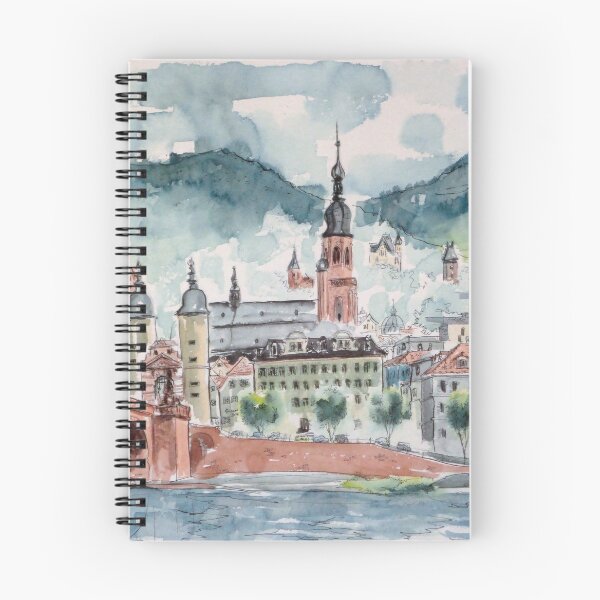 Item preview, University of Heidelberg Across the Neckar River –  Watercolor by David Redmond designed and sold by DEL-Productions.