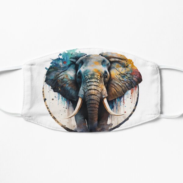 An Elephant in Natural Earth Tones - Animals in Vibrant Color Flat Mask