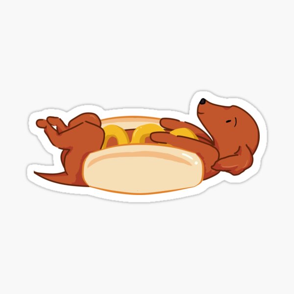 "Hot Dog" Dog Sticker