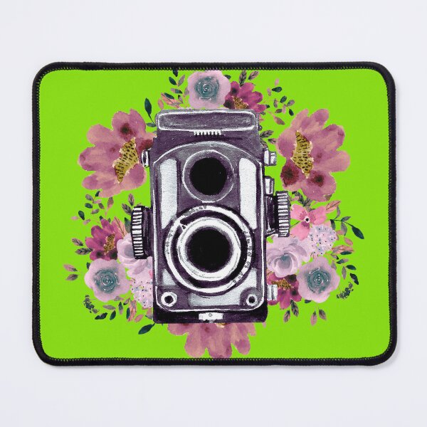 Item preview, vintage camera with pink flowers designed and sold by asgoggins2792.