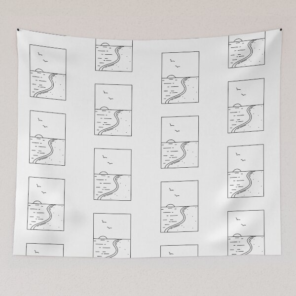 Item preview, Beach Sunset Line Art designed and sold by SundownDesigns.