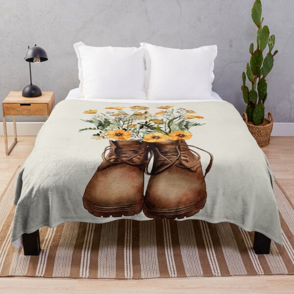 Item preview, Wildflower Hiking Boots Yellow designed and sold by Nature Hues.