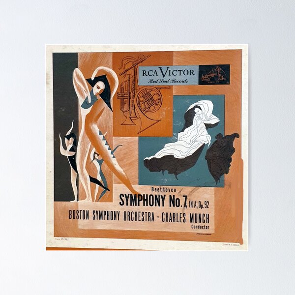 Item preview, Beethoven, Boston Symphony Orchestra, Charles Munch, Symphony No. 7,  Album,  1950, lp,  Record, Vinyl designed and sold by Vintaged.