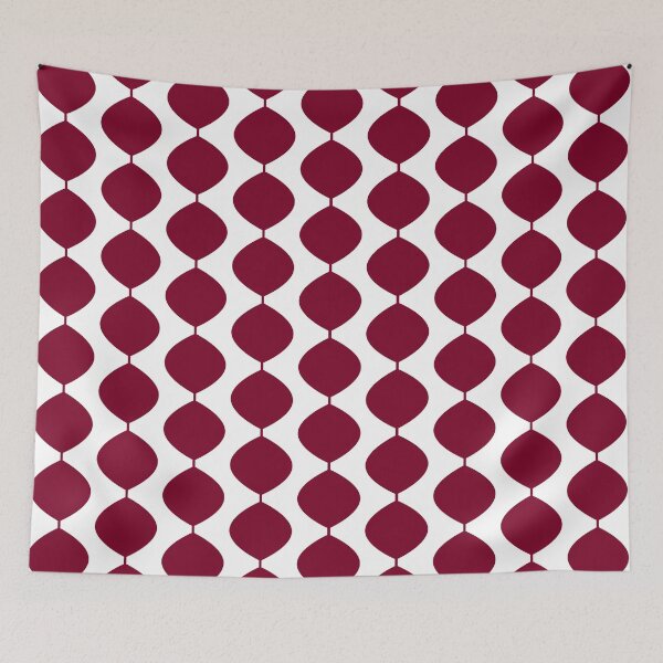 Item preview, Midcentury Modern Retro 60s Waves Pattern  (Darker Magenta Red) designed and sold by Makanahele.