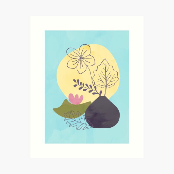 Vista previa del artículo con la obra «Flores y hojas en colores primaverales», diseñado y vendido por TMU creative works.
