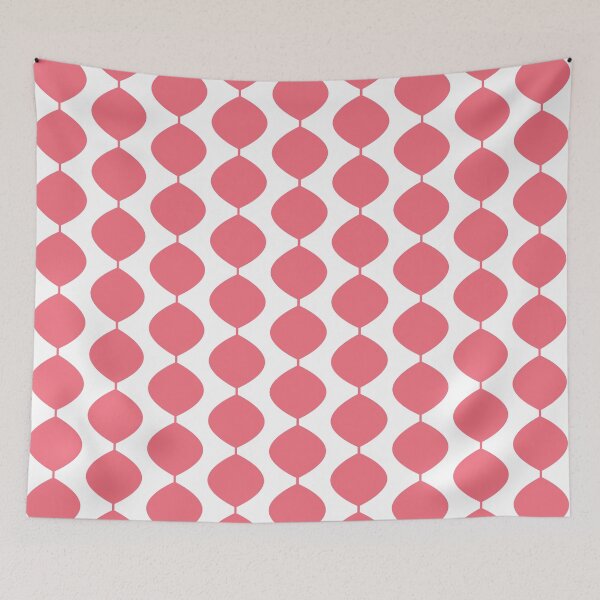Item preview, Midcentury Modern Retro 60s Waves Pattern  (Light Magenta Red) designed and sold by Makanahele.