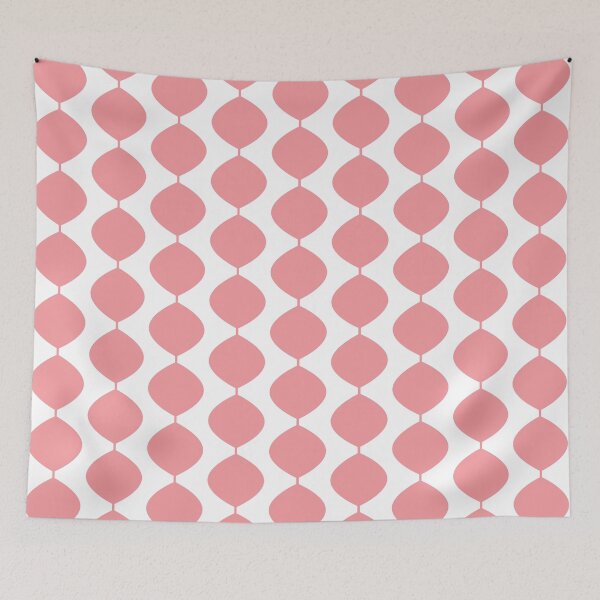 Item preview, Midcentury Modern Retro 60s Waves Pattern  (Pastel Magenta Red) designed and sold by Makanahele.