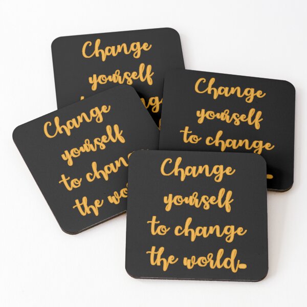 Item preview, Change Yourself To Change The World, Positive, Inspirational, Motivational, Minimalist, Typography, Repeated Text, Aesthetic designed and sold by DULCE76.
