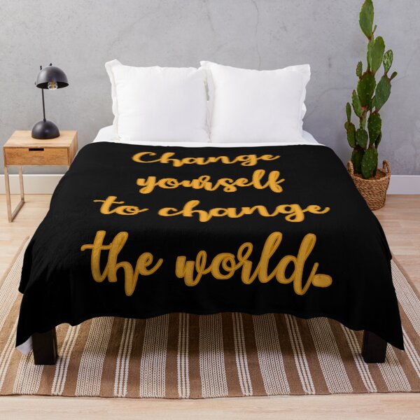 Item preview, Change Yourself To Change The World, Positive, Inspirational, Motivational, Minimalist, Typography, Repeated Text, Aesthetic designed and sold by DULCE76.